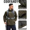 imageCOOFANDY Mens Hooded Softshell Jacket Waterproof Fleece Lined Windbreaker Lightweight Outdoor Hiking JacketArmy Green