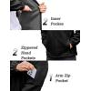 imageCOOFANDY Mens Hooded Softshell Jacket Waterproof Fleece Lined Windbreaker Lightweight Outdoor Hiking JacketBlack