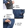 imageCOOFANDY Mens Hooded Softshell Jacket Waterproof Fleece Lined Windbreaker Lightweight Outdoor Hiking JacketBlue