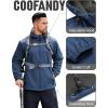 imageCOOFANDY Mens Hooded Softshell Jacket Waterproof Fleece Lined Windbreaker Lightweight Outdoor Hiking JacketBlue