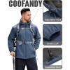 imageCOOFANDY Mens Hooded Softshell Jacket Waterproof Fleece Lined Windbreaker Lightweight Outdoor Hiking JacketLight Blue
