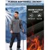 imageCOOFANDY Mens Hooded Softshell Jacket Waterproof Fleece Lined Windbreaker Lightweight Outdoor Hiking JacketLight Grey