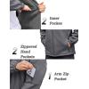 imageCOOFANDY Mens Hooded Softshell Jacket Waterproof Fleece Lined Windbreaker Lightweight Outdoor Hiking JacketLight Grey
