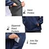 imageCOOFANDY Mens Hooded Softshell Jacket Waterproof Fleece Lined Windbreaker Lightweight Outdoor Hiking JacketNavy