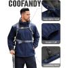 imageCOOFANDY Mens Hooded Softshell Jacket Waterproof Fleece Lined Windbreaker Lightweight Outdoor Hiking JacketNavy