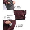 imageCOOFANDY Mens Hooded Softshell Jacket Waterproof Fleece Lined Windbreaker Lightweight Outdoor Hiking JacketWine Red