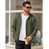 imageCOOFANDY Mens Hooded Sweatshirt Zip Up Casual Knit Hoodies Fashion Drawstring Sweatshirts with PocketsArmy Green