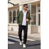 imageCOOFANDY Mens Hooded Sweatshirt Zip Up Casual Knit Hoodies Fashion Drawstring Sweatshirts with PocketsArmy Green