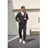 imageCOOFANDY Mens Hooded Sweatshirt Zip Up Casual Knit Hoodies Fashion Drawstring Sweatshirts with PocketsBlack