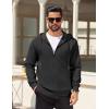 imageCOOFANDY Mens Hooded Sweatshirt Zip Up Casual Knit Hoodies Fashion Drawstring Sweatshirts with PocketsBlack