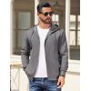imageCOOFANDY Mens Hooded Sweatshirt Zip Up Casual Knit Hoodies Fashion Drawstring Sweatshirts with PocketsDark Grey