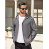 imageCOOFANDY Mens Hooded Sweatshirt Zip Up Casual Knit Hoodies Fashion Drawstring Sweatshirts with PocketsDark Grey