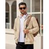 imageCOOFANDY Mens Hooded Sweatshirt Zip Up Casual Knit Hoodies Fashion Drawstring Sweatshirts with PocketsKhaki