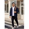imageCOOFANDY Mens Hooded Sweatshirt Zip Up Casual Knit Hoodies Fashion Drawstring Sweatshirts with PocketsNavy Blue