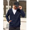imageCOOFANDY Mens Hooded Sweatshirt Zip Up Casual Knit Hoodies Fashion Drawstring Sweatshirts with PocketsNavy Blue