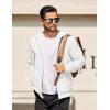 imageCOOFANDY Mens Hooded Sweatshirt Zip Up Casual Knit Hoodies Fashion Drawstring Sweatshirts with PocketsWhite