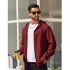 imageCOOFANDY Mens Hooded Sweatshirt Zip Up Casual Knit Hoodies Fashion Drawstring Sweatshirts with PocketsWine Red
