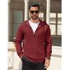 imageCOOFANDY Mens Hooded Sweatshirt Zip Up Casual Knit Hoodies Fashion Drawstring Sweatshirts with PocketsWine Red
