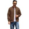 imageCOOFANDY Mens Lightweight Bomber Jackets Casual Spring Fall Windbreaker Jacket Light Zip Up Coat With PocketBrown