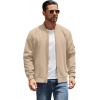 imageCOOFANDY Mens Lightweight Bomber Jackets Casual Spring Fall Windbreaker Jacket Light Zip Up Coat With PocketKhaki