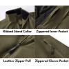 imageCOOFANDY Mens Lightweight Bomber Jackets Stand Collar Windbreaker Softshell Jacket Zip Up Coat for Fall OutdoorArmy Green