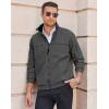 imageCOOFANDY Mens Lightweight Bomber Jackets Stand Collar Windbreaker Softshell Jacket Zip Up Coat for Fall OutdoorDark Gray