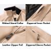 imageCOOFANDY Mens Lightweight Bomber Jackets Stand Collar Windbreaker Softshell Jacket Zip Up Coat for Fall OutdoorKhaki