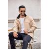imageCOOFANDY Mens Lightweight Bomber Jackets Stand Collar Windbreaker Softshell Jacket Zip Up Coat for Fall OutdoorKhaki