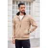imageCOOFANDY Mens Lightweight Bomber Jackets Stand Collar Windbreaker Softshell Jacket Zip Up Coat for Fall OutdoorKhaki