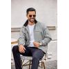 imageCOOFANDY Mens Lightweight Bomber Jackets Stand Collar Windbreaker Softshell Jacket Zip Up Coat for Fall OutdoorLight Gray