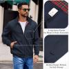 imageCOOFANDY Mens Lightweight Jackets Casual Windbreaker Zip Up Coat Stand Collar Golf Jacket Stylish Fall Work BusinessNavy Blue