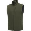 imageCOOFANDY Mens Lightweight Softshell Vest Windproof Sleeveless Jacket Zip Up Fleece Lined Vest Outerwear for Golf RunningArmy Green