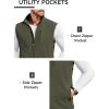 imageCOOFANDY Mens Lightweight Softshell Vest Windproof Sleeveless Jacket Zip Up Fleece Lined Vest Outerwear for Golf RunningArmy Green