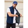imageCOOFANDY Mens Lightweight Softshell Vest Windproof Sleeveless Jacket Zip Up Fleece Lined Vest Outerwear for Golf RunningDark Blue