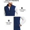 imageCOOFANDY Mens Lightweight Softshell Vest Windproof Sleeveless Jacket Zip Up Fleece Lined Vest Outerwear for Golf RunningDark Blue