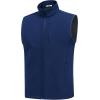 imageCOOFANDY Mens Lightweight Softshell Vest Windproof Sleeveless Jacket Zip Up Fleece Lined Vest Outerwear for Golf RunningDark Blue