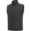 imageCOOFANDY Mens Lightweight Softshell Vest Windproof Sleeveless Jacket Zip Up Fleece Lined Vest Outerwear for Golf RunningDark Grey