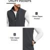 imageCOOFANDY Mens Lightweight Softshell Vest Windproof Sleeveless Jacket Zip Up Fleece Lined Vest Outerwear for Golf RunningDark Grey