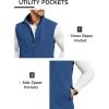 imageCOOFANDY Mens Lightweight Softshell Vest Windproof Sleeveless Jacket Zip Up Fleece Lined Vest Outerwear for Golf RunningNavy Blue