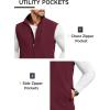 imageCOOFANDY Mens Lightweight Softshell Vest Windproof Sleeveless Jacket Zip Up Fleece Lined Vest Outerwear for Golf RunningRed
