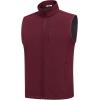 imageCOOFANDY Mens Lightweight Softshell Vest Windproof Sleeveless Jacket Zip Up Fleece Lined Vest Outerwear for Golf RunningRed