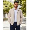 imageCOOFANDY Mens Lightweight Zip Up Jacket Eisenhower Work Office Jackets Casual Golf OutwearBeige