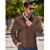 imageCOOFANDY Mens Lightweight Zip Up Jacket Eisenhower Work Office Jackets Casual Golf OutwearBrown