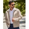 imageCOOFANDY Mens Lightweight Zip Up Jacket Eisenhower Work Office Jackets Casual Golf OutwearKhaki