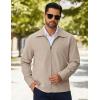 imageCOOFANDY Mens Lightweight Zip Up Jacket Eisenhower Work Office Jackets Casual Golf OutwearKhaki