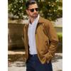 imageCOOFANDY Mens Lightweight Zip Up Jacket Eisenhower Work Office Jackets Casual Golf OutwearLight Brown