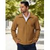 imageCOOFANDY Mens Lightweight Zip Up Jacket Eisenhower Work Office Jackets Casual Golf OutwearLight Brown