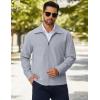 imageCOOFANDY Mens Lightweight Zip Up Jacket Eisenhower Work Office Jackets Casual Golf OutwearLight Gray