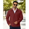 imageCOOFANDY Mens Lightweight Zip Up Jacket Eisenhower Work Office Jackets Casual Golf OutwearWine Red