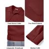 imageCOOFANDY Mens Lightweight Zip Up Jacket Eisenhower Work Office Jackets Casual Golf OutwearWine Red